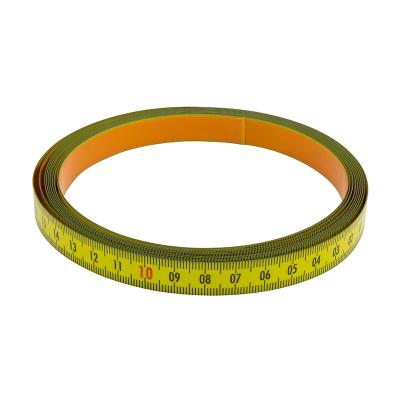 Selvklæbende Pit båndmål i stål 5Mx13 mm, H-V graduering GUL